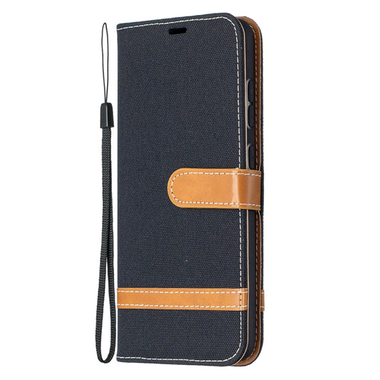 For Samsung Galaxy A52 5G / 4G Color Matching Denim Texture Horizontal Flip Leather Case with Holder & Card Slots & Wallet & Lanyard(Black) by buy2fix