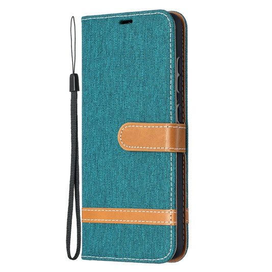 For Samsung Galaxy A52 5G / 4G Color Matching Denim Texture Horizontal Flip Leather Case with Holder & Card Slots & Wallet & Lanyard(Green) by buy2fix