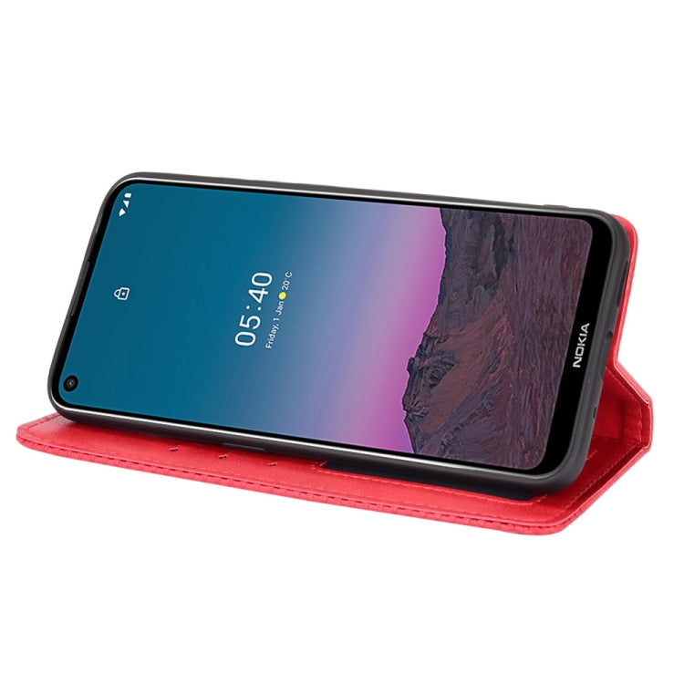 For Nokia 5.4 Magnetic Buckle Retro Crazy Horse Texture Horizontal Flip Leather Case with Holder & Card Slots & Photo Frame(Red) - Nokia Cases by buy2fix | Online Shopping UK | buy2fix