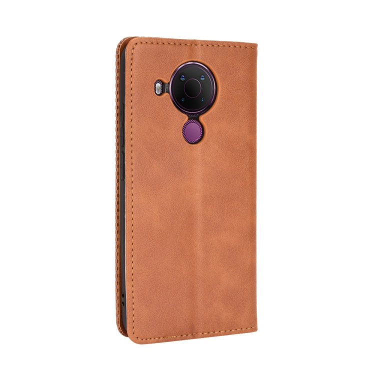 For Nokia 5.4 Magnetic Buckle Retro Crazy Horse Texture Horizontal Flip Leather Case with Holder & Card Slots & Photo Frame(Brown) - Nokia Cases by buy2fix | Online Shopping UK | buy2fix