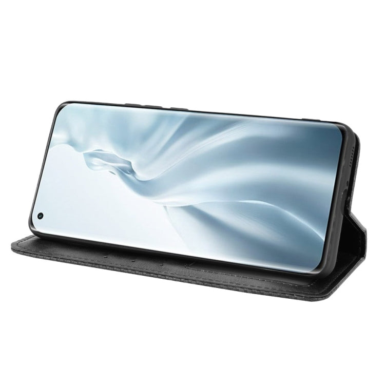 For Xiaomi Mi 11 Magnetic Buckle Retro Crazy Horse Texture Horizontal Flip Leather Case with Holder & Card Slots & Photo Frame(Black) - Xiaomi Cases by buy2fix | Online Shopping UK | buy2fix