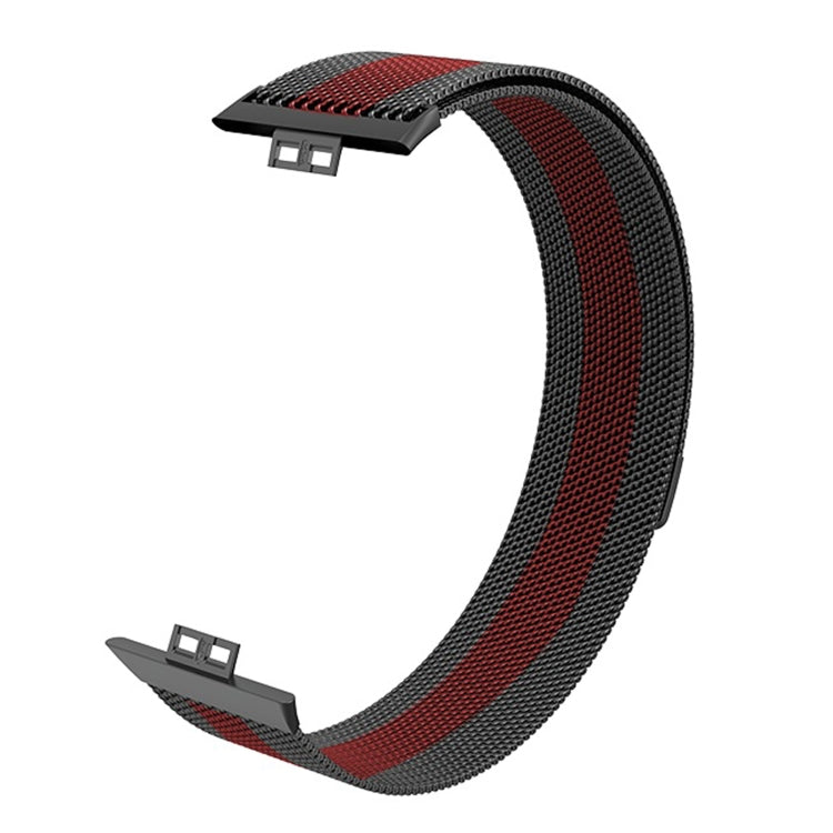 For Huawei Watch Fit Milanese Watch Band(Black Red) - Watch Bands by buy2fix | Online Shopping UK | buy2fix