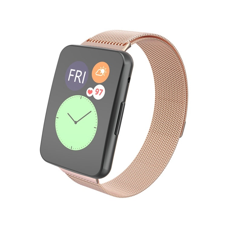 For Huawei Watch Fit Milanese Watch Band(Rose Gold) - Watch Bands by buy2fix | Online Shopping UK | buy2fix