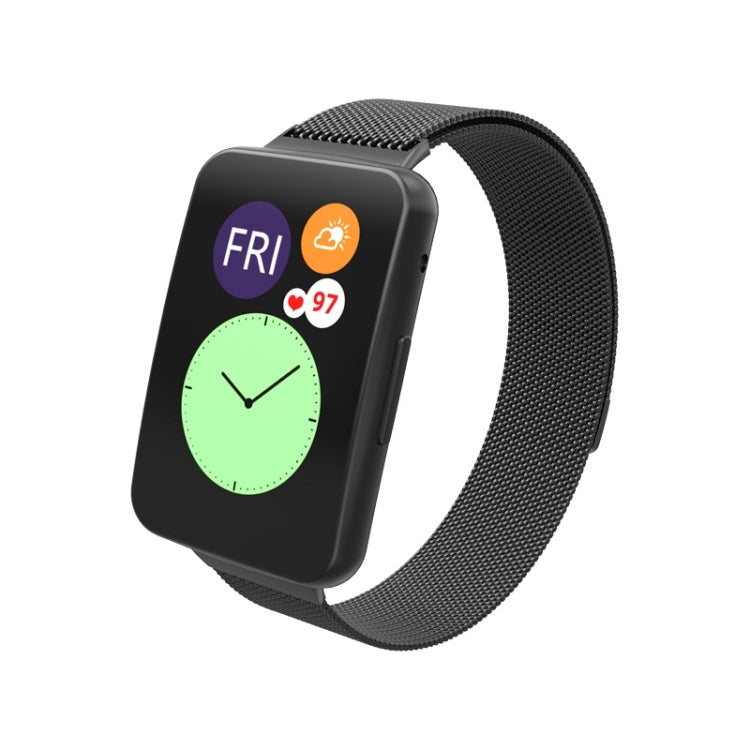 For Huawei Watch Fit Milanese Watch Band(Black) - Watch Bands by buy2fix | Online Shopping UK | buy2fix