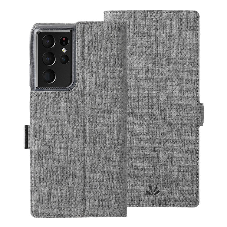 For Samsung Galaxy S21 Ultra 5G ViLi K Series Shockproof TPU + PU Leather Magnetic Buckle Horizontal Flip Case with Card Slots & Wallet & Holder(Grey) - Galaxy S21 Ultra 5G Cases by ViLi | Online Shopping UK | buy2fix