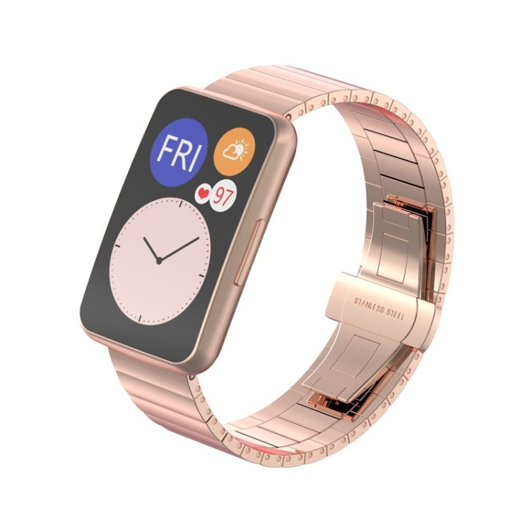 For Huawei Watch Fit Bamboo Joint Metal Watch Band(Rose Gold) - Watch Bands by buy2fix | Online Shopping UK | buy2fix