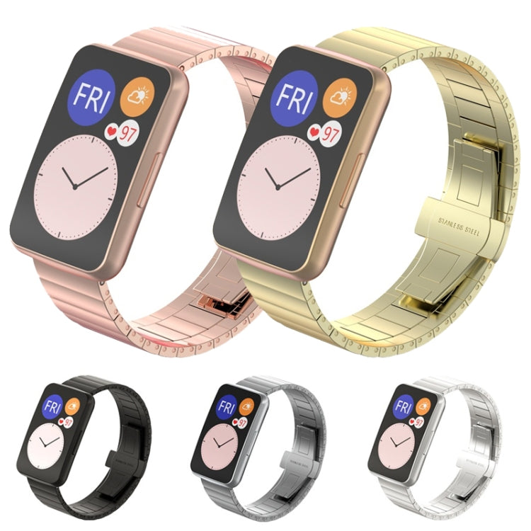 For Huawei Watch Fit Bamboo Joint Metal Watch Band(Rose Gold) - Watch Bands by buy2fix | Online Shopping UK | buy2fix