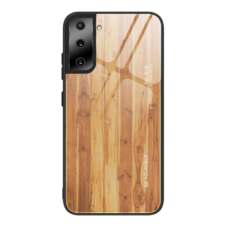 For Samsung Galaxy S21 5G Wood Grain Glass Protective Case(M03) - Galaxy S21 5G Cases by buy2fix | Online Shopping UK | buy2fix