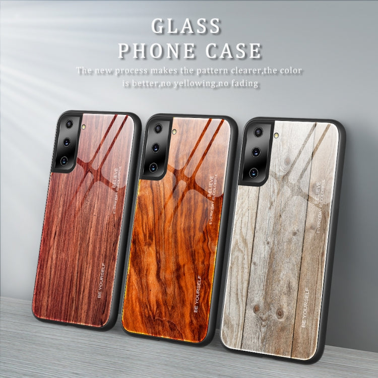 For Samsung Galaxy S21 5G Wood Grain Glass Protective Case(M03) - Galaxy S21 5G Cases by buy2fix | Online Shopping UK | buy2fix