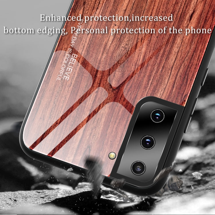 For Samsung Galaxy S21 5G Wood Grain Glass Protective Case(M03) - Galaxy S21 5G Cases by buy2fix | Online Shopping UK | buy2fix