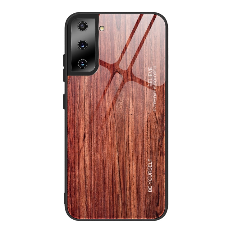 For Samsung Galaxy S21 5G Wood Grain Glass Protective Case(M05) - Galaxy S21 5G Cases by buy2fix | Online Shopping UK | buy2fix