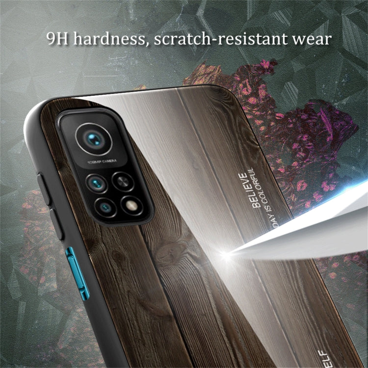 For Xiaomi 10T / 10T Pro Wood Grain Glass Protective Case(M01) - Xiaomi Cases by buy2fix | Online Shopping UK | buy2fix