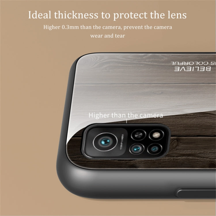 For Xiaomi 10T / 10T Pro Wood Grain Glass Protective Case(M01) - Xiaomi Cases by buy2fix | Online Shopping UK | buy2fix