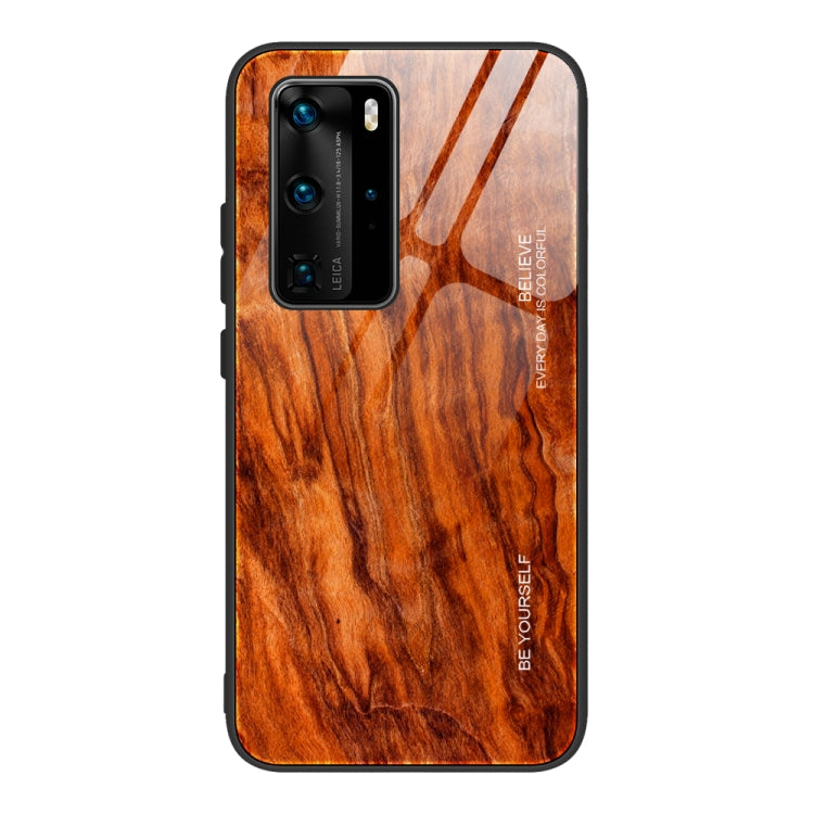 For Huawei P40 Wood Grain Glass Protective Case(M06) - Huawei Cases by buy2fix | Online Shopping UK | buy2fix