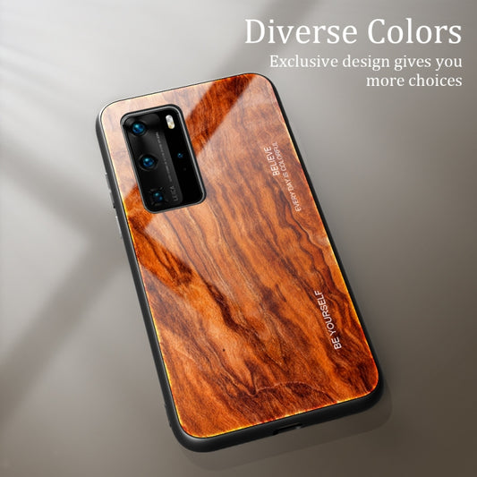 For Huawei P40 Wood Grain Glass Protective Case(M06) by buy2fix