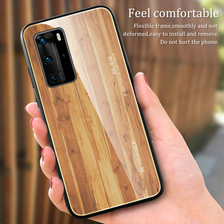 For Huawei P40 Wood Grain Glass Protective Case(M06) - Huawei Cases by buy2fix | Online Shopping UK | buy2fix
