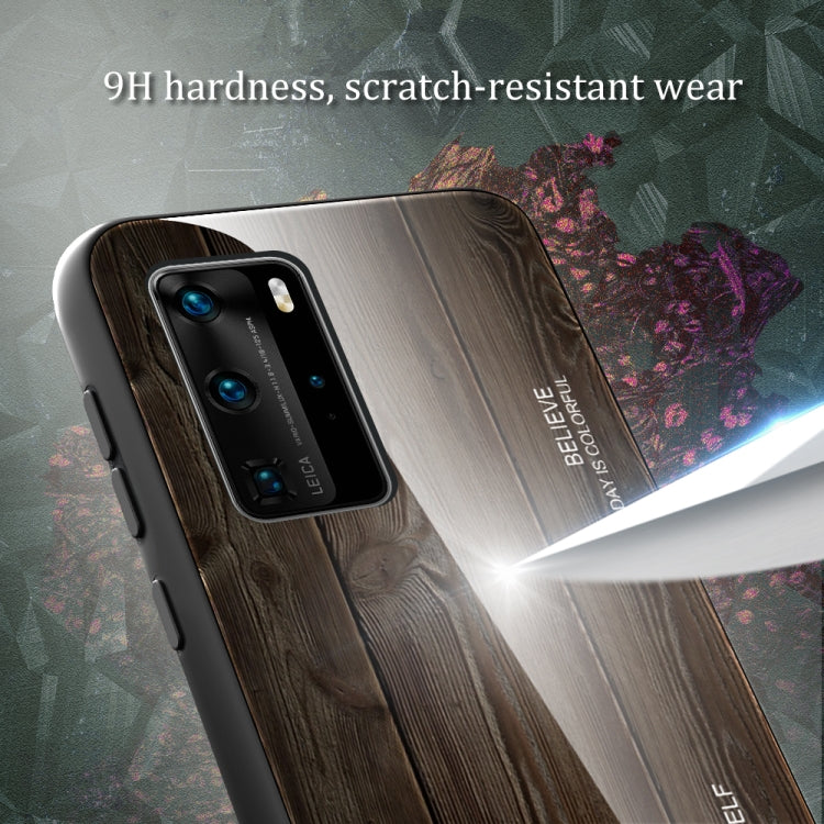 For Huawei P40 Wood Grain Glass Protective Case(M06) - Huawei Cases by buy2fix | Online Shopping UK | buy2fix