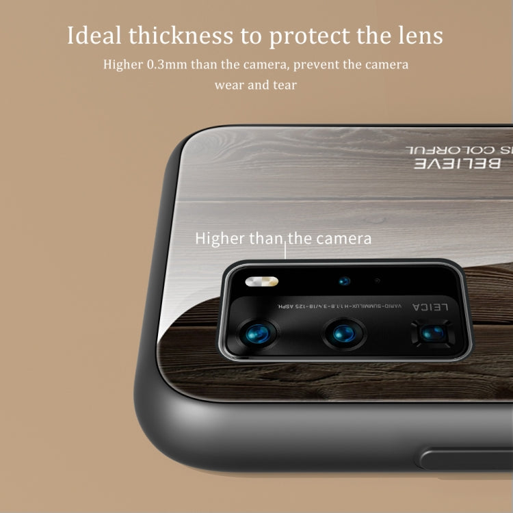 For Huawei P40 Wood Grain Glass Protective Case(M06) - Huawei Cases by buy2fix | Online Shopping UK | buy2fix