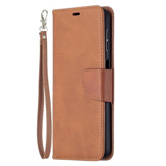 For Samsung Galaxy A32 5G Retro Lambskin Texture Pure Color Horizontal Flip PU Leather Case with Holder & Card Slots & Wallet & Lanyard(Brown) by buy2fix