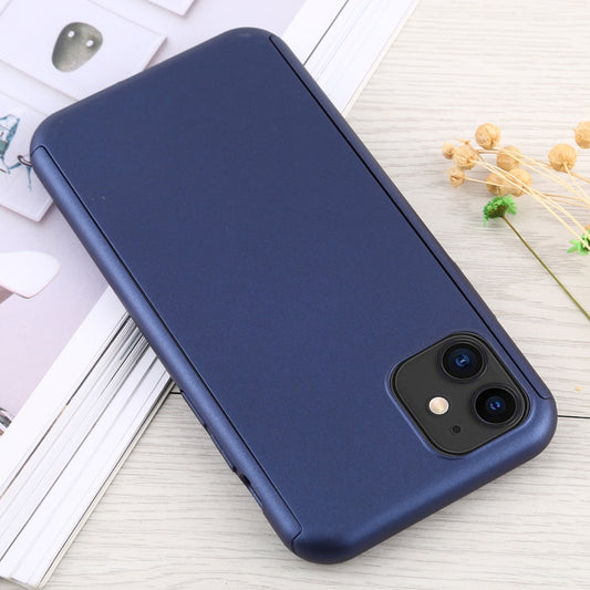 For iPhone 11 Shockproof PC Full Coverage Protective Case with Tempered Glass Film(Blue) by buy2fix
