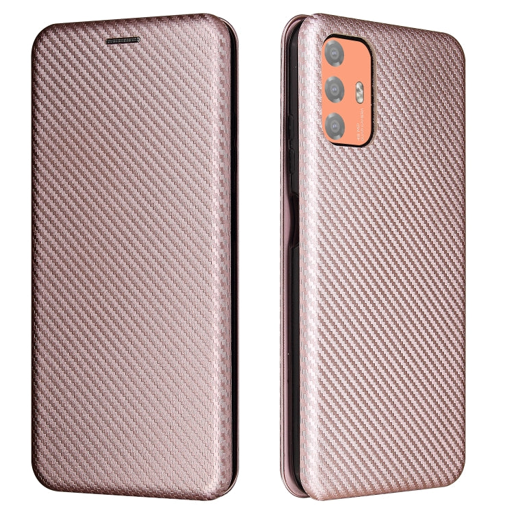 For HTC Desire 21 Pro Carbon Fiber Texture Horizontal Flip TPU + PC + PU Leather Case with Card Slot(Pink) - More Brand by buy2fix | Online Shopping UK | buy2fix