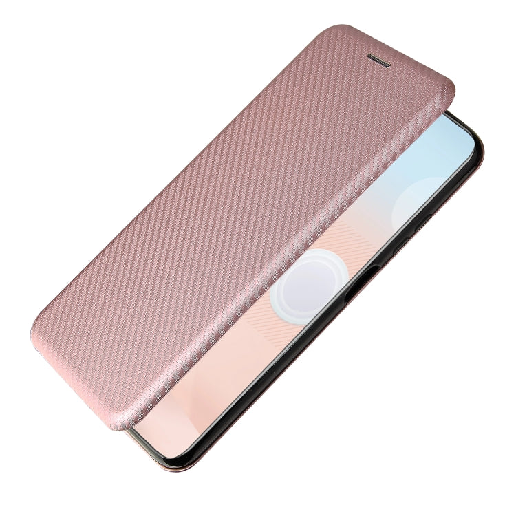 For HTC Desire 21 Pro Carbon Fiber Texture Horizontal Flip TPU + PC + PU Leather Case with Card Slot(Pink) - More Brand by buy2fix | Online Shopping UK | buy2fix