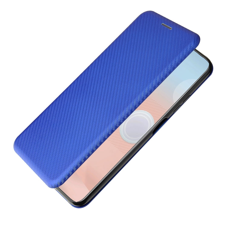 For HTC Desire 21 Pro Carbon Fiber Texture Horizontal Flip TPU + PC + PU Leather Case with Card Slot(Blue) - More Brand by buy2fix | Online Shopping UK | buy2fix