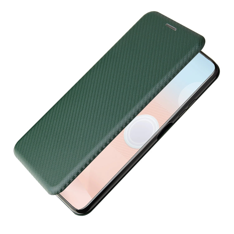 For HTC Desire 21 Pro Carbon Fiber Texture Horizontal Flip TPU + PC + PU Leather Case with Card Slot(Green) - More Brand by buy2fix | Online Shopping UK | buy2fix