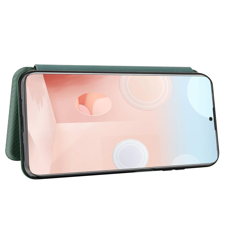 For HTC Desire 21 Pro Carbon Fiber Texture Horizontal Flip TPU + PC + PU Leather Case with Card Slot(Green) - More Brand by buy2fix | Online Shopping UK | buy2fix