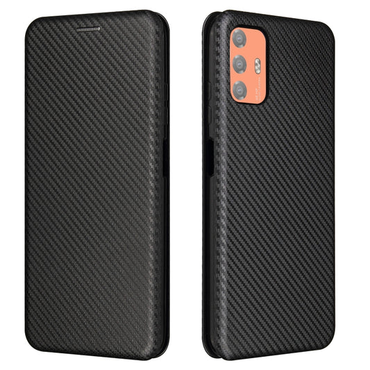 For HTC Desire 21 Pro Carbon Fiber Texture Horizontal Flip TPU + PC + PU Leather Case with Card Slot(Black) - More Brand by buy2fix | Online Shopping UK | buy2fix