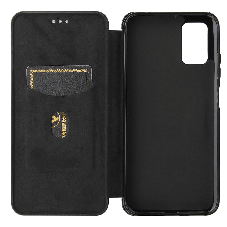 For HTC Desire 21 Pro Carbon Fiber Texture Horizontal Flip TPU + PC + PU Leather Case with Card Slot(Black) - More Brand by buy2fix | Online Shopping UK | buy2fix