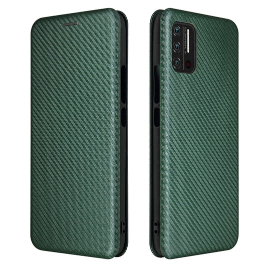 For UMIDIGI A7S Carbon Fiber Texture Horizontal Flip TPU + PC + PU Leather Case with Card Slot(Green) - More Brand by buy2fix | Online Shopping UK | buy2fix
