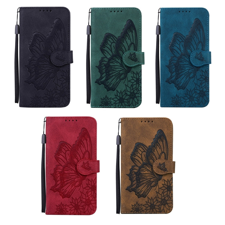 Retro Skin Feel Butterflies Embossing Horizontal Flip Leather Case with Holder & Card Slots & Wallet For iPhone 6 Plus / 6s Plus(Green) by buy2fix
