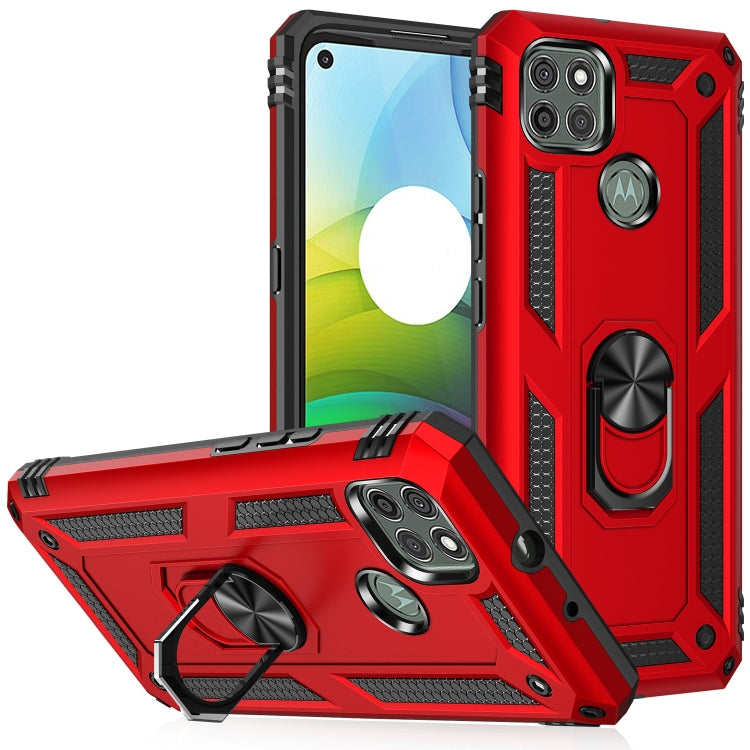 For Motorola Moto G9 Power Shockproof TPU + PC Protective Case with 360 Degree Rotating Holder(Red) - Motorola Cases by buy2fix | Online Shopping UK | buy2fix