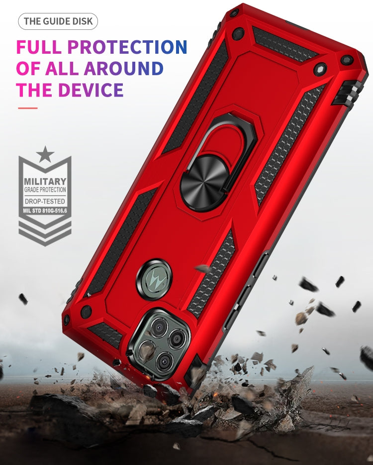 For Motorola Moto G9 Power Shockproof TPU + PC Protective Case with 360 Degree Rotating Holder(Red) - Motorola Cases by buy2fix | Online Shopping UK | buy2fix