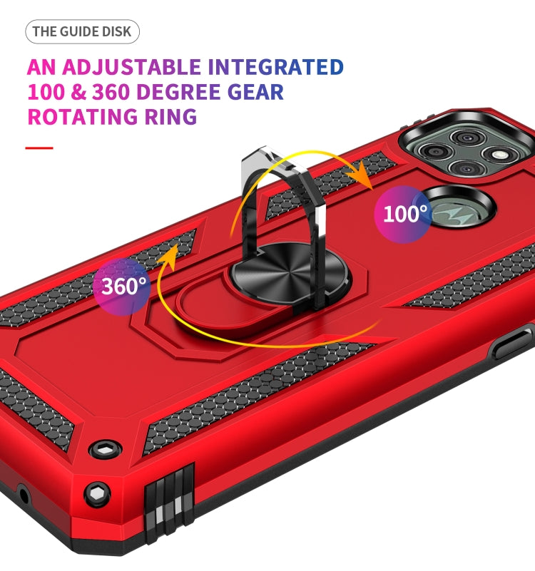 For Motorola Moto G9 Power Shockproof TPU + PC Protective Case with 360 Degree Rotating Holder(Red) - Motorola Cases by buy2fix | Online Shopping UK | buy2fix