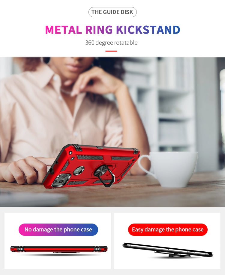 For Motorola Moto G9 Power Shockproof TPU + PC Protective Case with 360 Degree Rotating Holder(Red) - Motorola Cases by buy2fix | Online Shopping UK | buy2fix