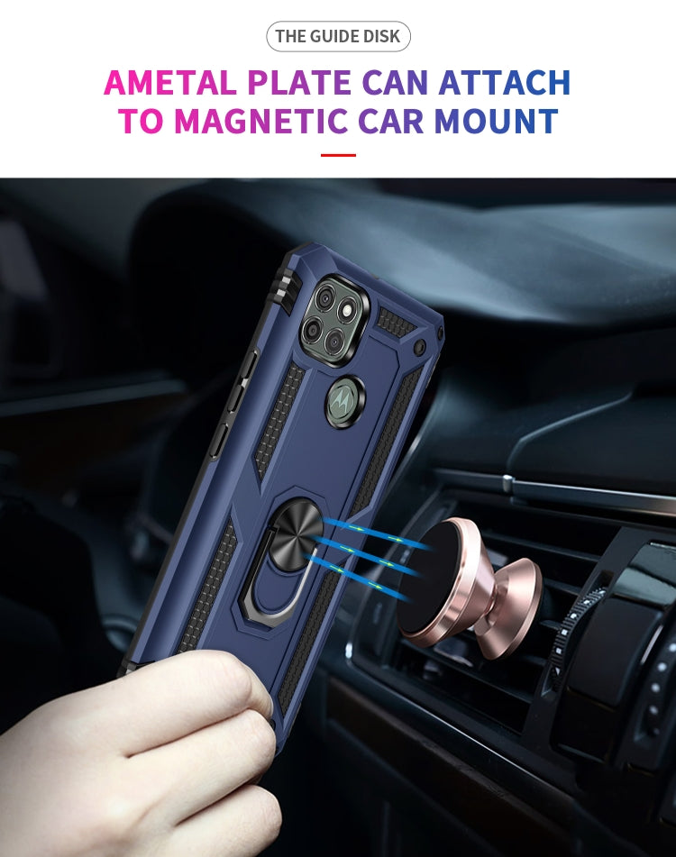 For Motorola Moto G9 Power Shockproof TPU + PC Protective Case with 360 Degree Rotating Holder(Blue) - Motorola Cases by buy2fix | Online Shopping UK | buy2fix