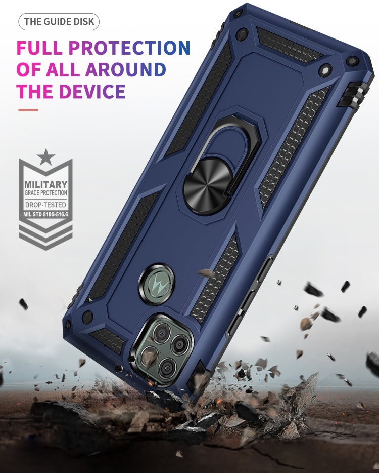 For Motorola Moto G9 Power Shockproof TPU + PC Protective Case with 360 Degree Rotating Holder(Blue) - Motorola Cases by buy2fix | Online Shopping UK | buy2fix