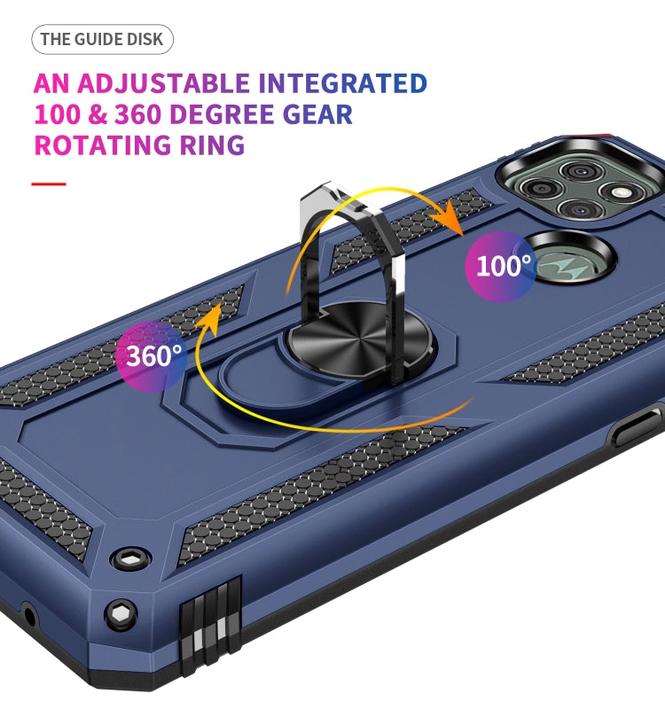 For Motorola Moto G9 Power Shockproof TPU + PC Protective Case with 360 Degree Rotating Holder(Blue) - Motorola Cases by buy2fix | Online Shopping UK | buy2fix