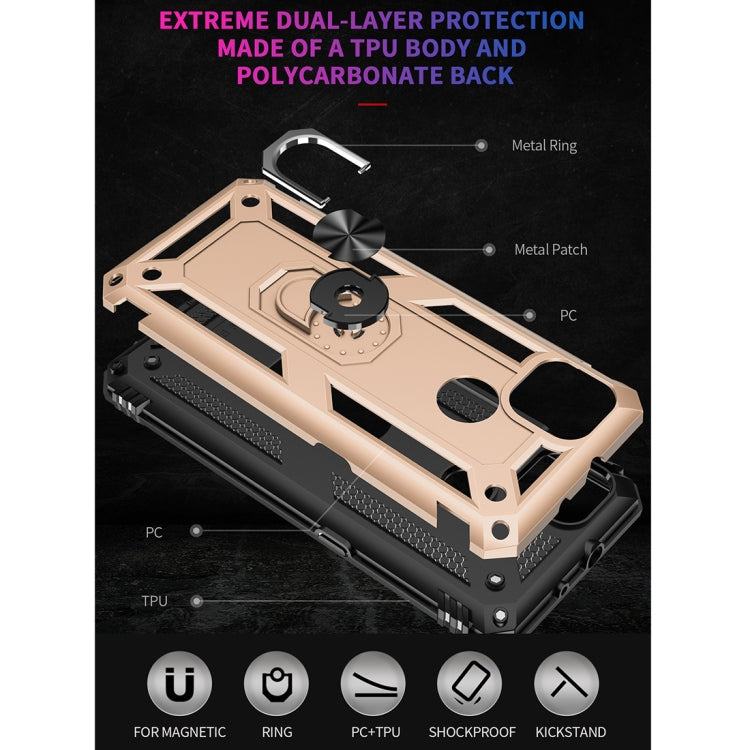 For Motorola Moto G9 Power Shockproof TPU + PC Protective Case with 360 Degree Rotating Holder(Gold) - Motorola Cases by buy2fix | Online Shopping UK | buy2fix