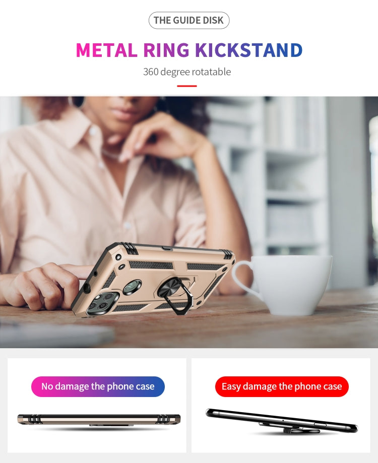 For Motorola Moto G9 Power Shockproof TPU + PC Protective Case with 360 Degree Rotating Holder(Gold) - Motorola Cases by buy2fix | Online Shopping UK | buy2fix