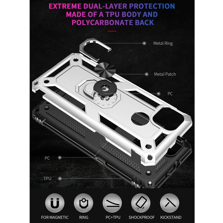 For Motorola Moto G9 Power Shockproof TPU + PC Protective Case with 360 Degree Rotating Holder(Silver) - Motorola Cases by buy2fix | Online Shopping UK | buy2fix