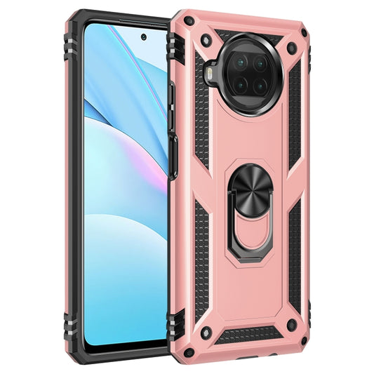 For Xiaomi Mi 10T Lite 5G Shockproof TPU + PC Protective Case with 360 Degree Rotating Holder(Rose Gold) by buy2fix