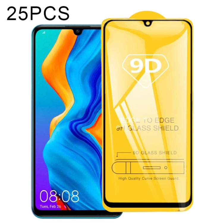 For Huawei P30 Lite 2020 25 PCS 9D Full Glue Full Screen Tempered Glass Film - Huawei Tempered Glass by buy2fix | Online Shopping UK | buy2fix