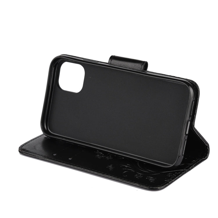 For iPhone 11 Pro Butterfly Flower Pattern Horizontal Flip Leather Case with Holder & Card Slots & Wallet(Black) - iPhone 11 Pro Cases by buy2fix | Online Shopping UK | buy2fix