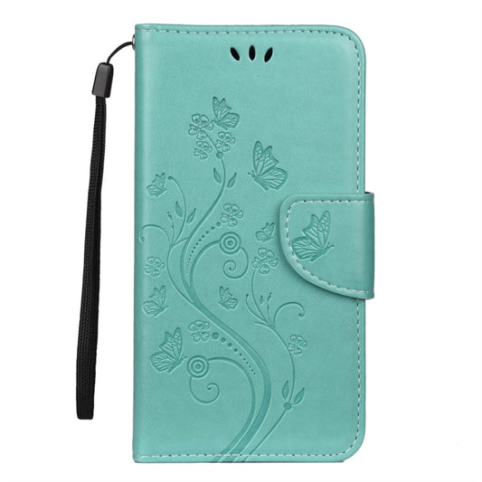 For iPhone 11 Butterfly Flower Pattern Horizontal Flip Leather Case with Holder & Card Slots & Wallet(Green) by buy2fix
