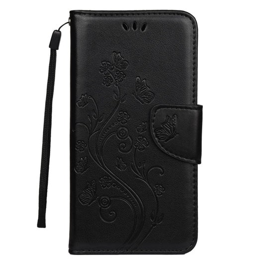 For iPhone 11 Butterfly Flower Pattern Horizontal Flip Leather Case with Holder & Card Slots & Wallet(Black) by buy2fix