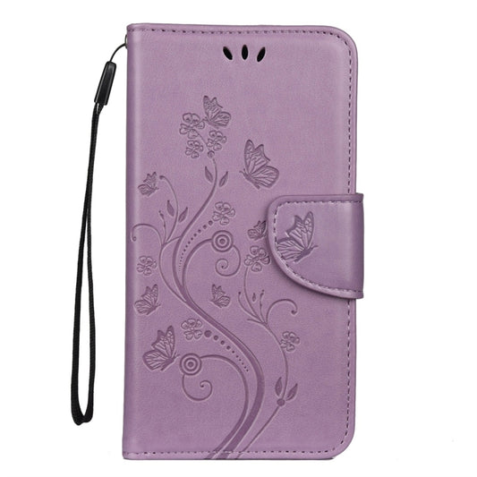 For iPhone 11 Pro Max Butterfly Flower Pattern Horizontal Flip Leather Case with Holder & Card Slots & Wallet(Light Purple) by buy2fix