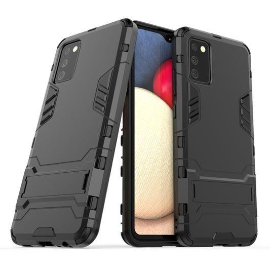 For Samsung Galaxy A02s(EU Edition) PC + TPU Shockproof Protective Case with Holder(Black) by ViLi